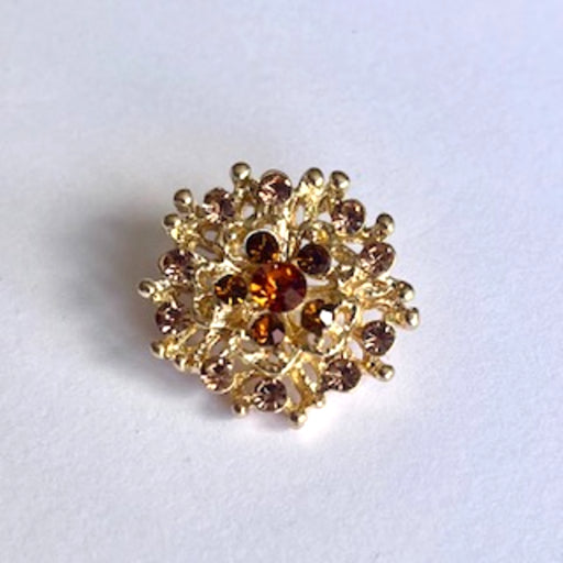 broche bloem goud bruin
