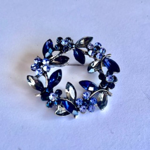 broche zilver blauw