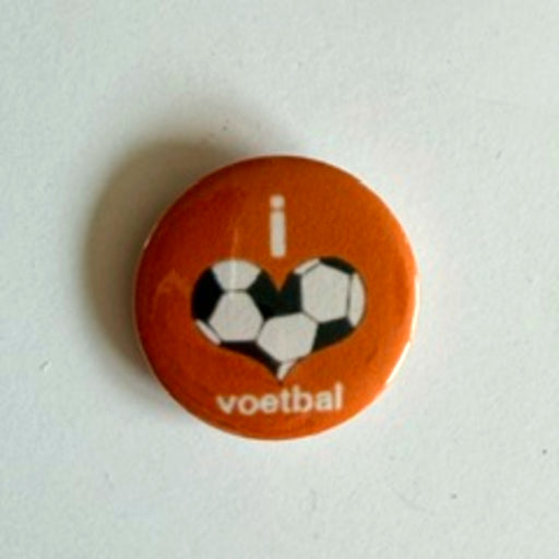 Button I love voetbal oranje 32 mm