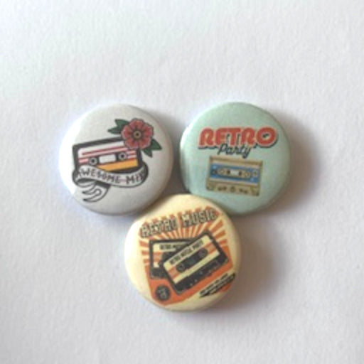 buttons retro cassettebandjes