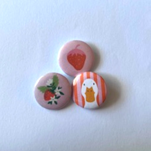 buttons eend aardbeien