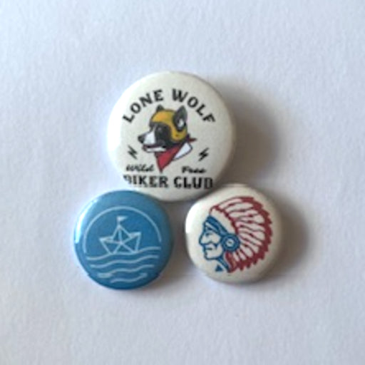 buttons indiaan wolf bootje