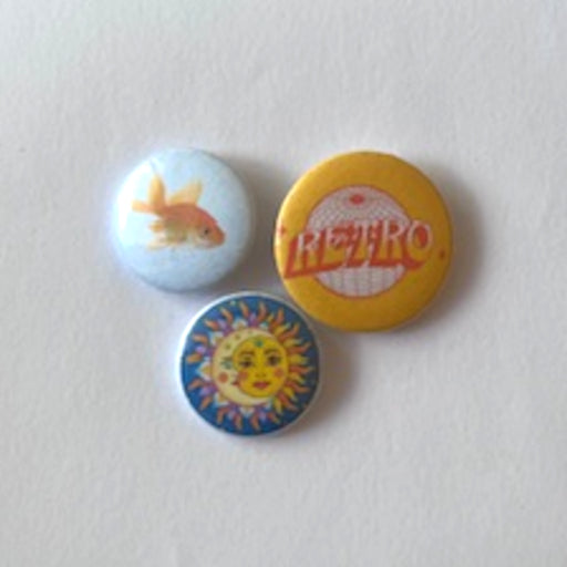 buttons retro vis zon maan