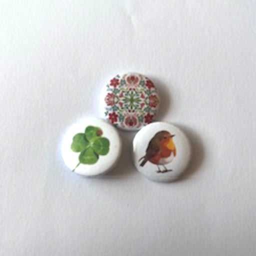 buttons roodborstje klavertje vier ornament