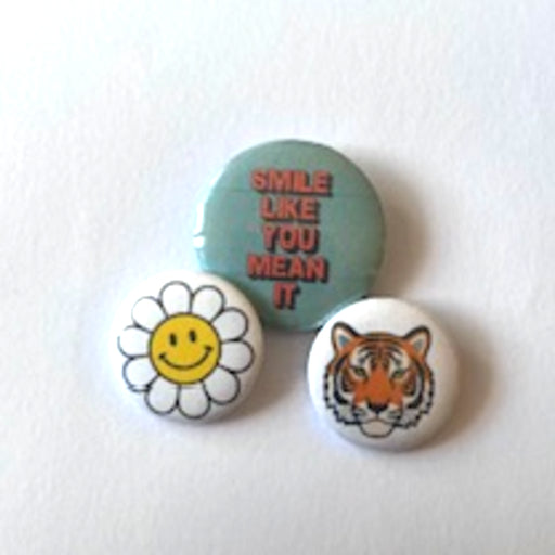 buttons tijger bloem quote
