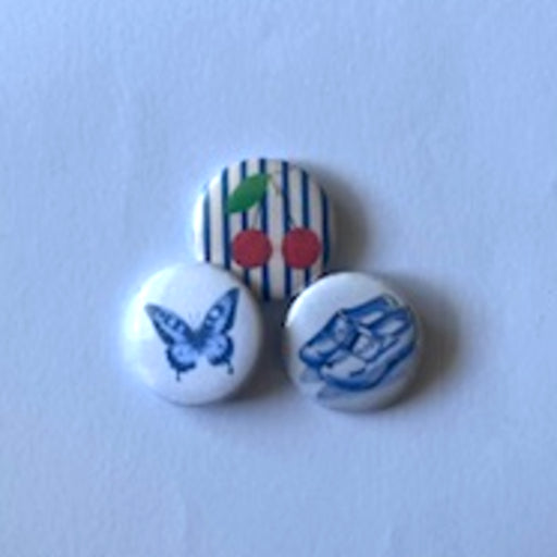 buttons klompen vlinder kersen