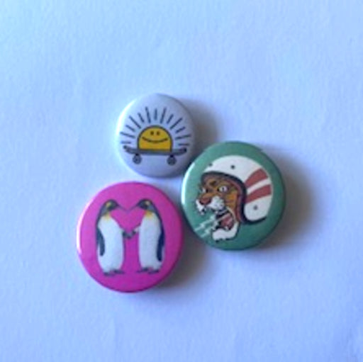 buttons zon tijger pinguins