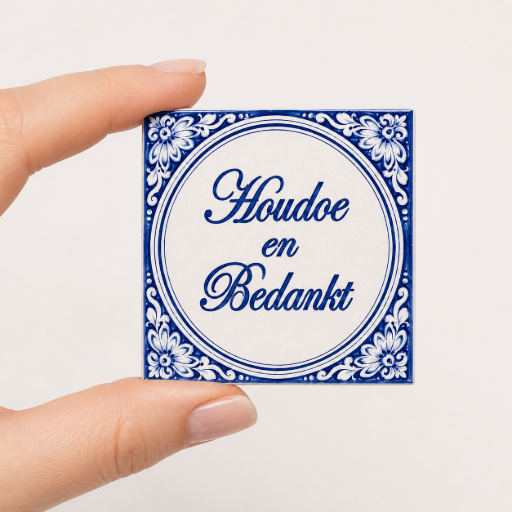 Mini Tegeltje Houdoe en bedankt 5 x 5 cm