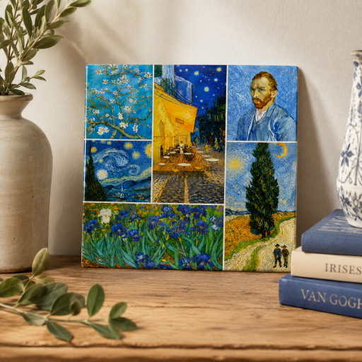 Tegeltje Kunstcollage van Gogh 15 x 15 cm