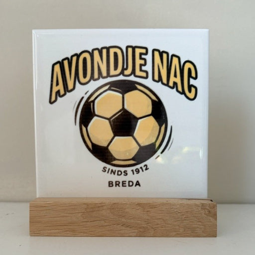 Tegeltje Avondje NAC Handgemaakte Breda illustratie 10x10 cm