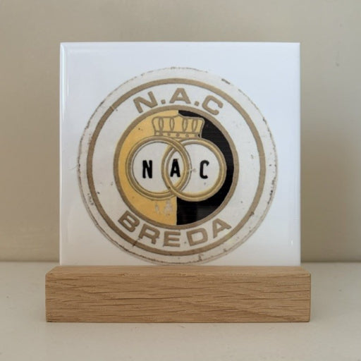 Tegeltje NAC oud logo rond 10x10 cm Handgemaakte Breda illustratie