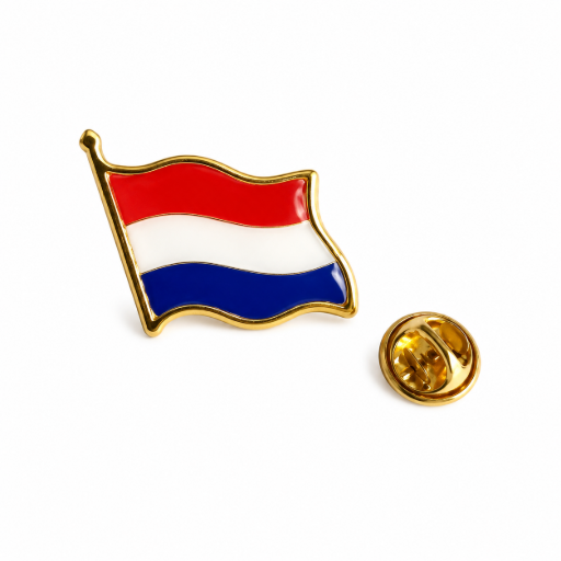 Pin Nederlandse vlag- Emaille Badge Rood-Wit-Blauw
