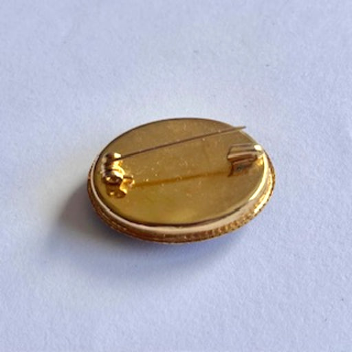 broche bloem ornament blauw ovaal