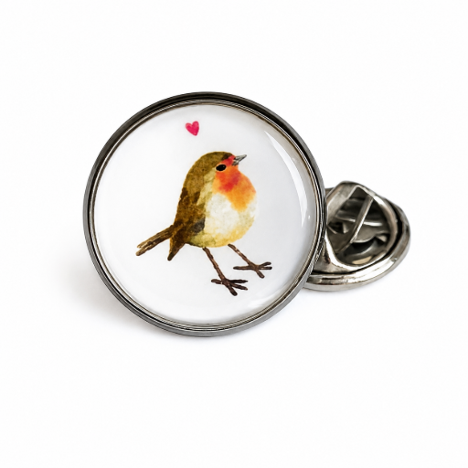 Roodborstje Pin – Emaille Vogel Badge