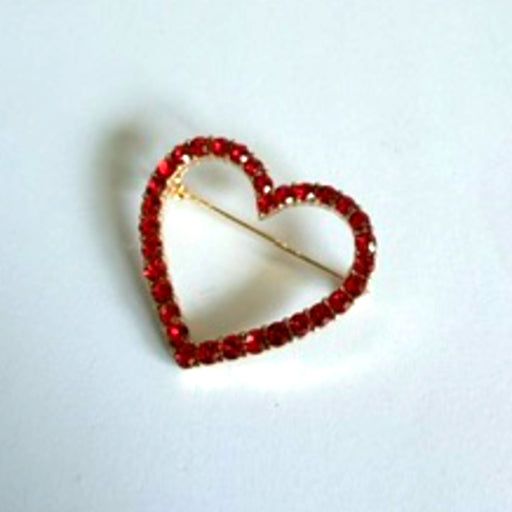 Broche hart open rood