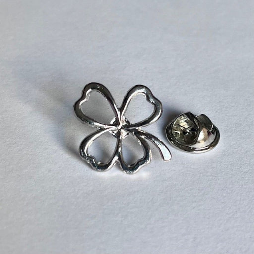pin open klavertje zilver