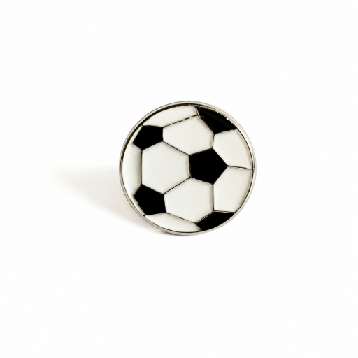 Voetbal Pin – Emaille Badge Zwart/Wit