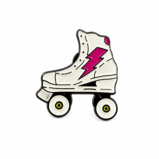 Rolschaats wit Emaille Pin