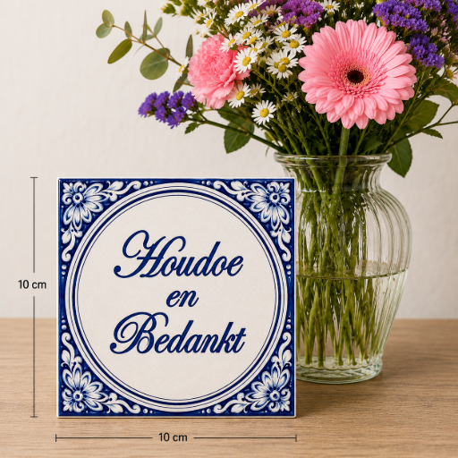 Tegeltje Houdoe en bedankt 10 x 10 cm