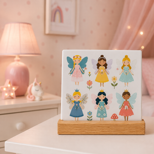Tegeltje Elfjes 10x10 cm – Keramische Decoratie