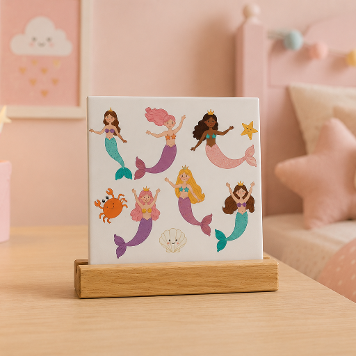 Tegeltje Zeemeerminnen 10x10 cm – Keramische Decoratie