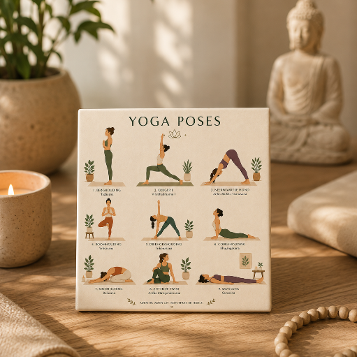 Tegeltje Yoga poses 10 x 10 cm